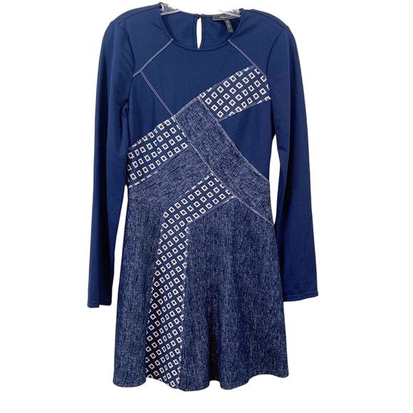 BCBGMaxazria Navy Melis Patchwork Dress - Picture 4 of 10
